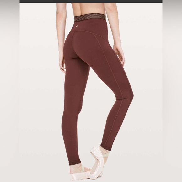 Lululemon principal dancer gold lined leggings size 6 - Picture 1 of 6